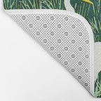 White Egrets in Tall Green Grass Watercolor Bath Mat Gallery Image 2