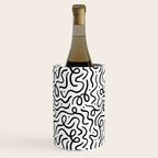 Fun black line doodle art pattern Wine Chiller Gallery Image 2