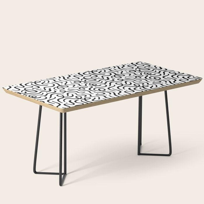 Fun black line doodle art pattern Coffee Table Gallery Image 1