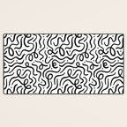 Fun black line doodle art pattern Desk Mat Gallery Image 3