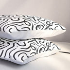 Fun black line doodle art pattern Pillow Sham Gallery Image 3