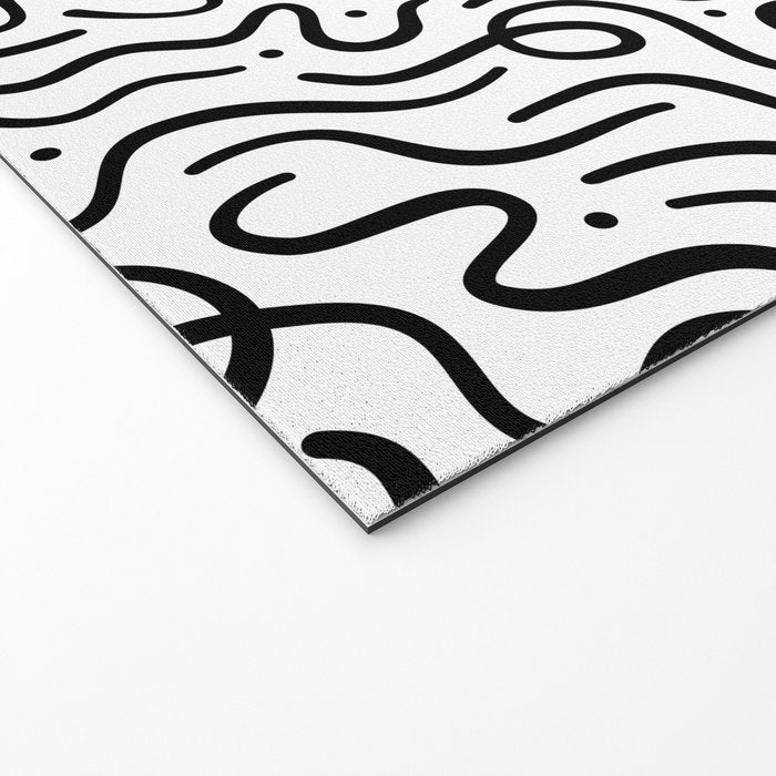 Fun black line doodle art pattern Welcome Mat Gallery Image 2