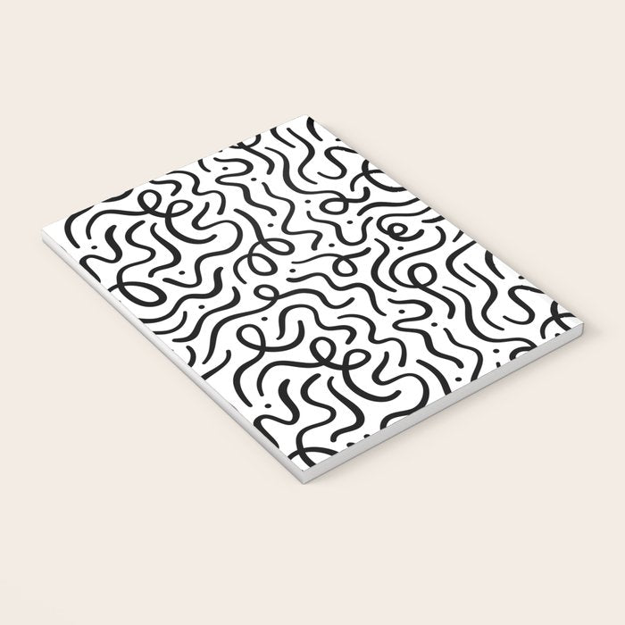 Fun black line doodle art pattern Notebook Gallery Image 3