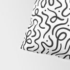 Fun black line doodle art pattern Pillow Sham Gallery Image 4