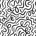 Fun black line doodle art pattern Coffee Mug Gallery Image 2