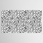 Fun black line doodle art pattern Tablecloth Gallery Image 2