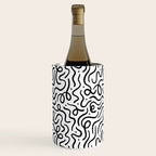 Fun black line doodle art pattern Wine Chiller Gallery Image 3