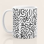 Fun black line doodle art pattern Coffee Mug Gallery Image 3
