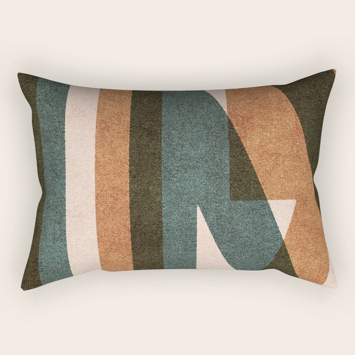 ABSTRACT ALPHABET / Decorative K Rectangular Pillow Gallery Image 2