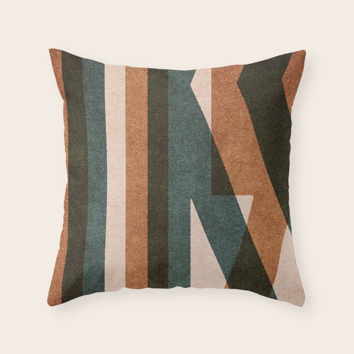 ABSTRACT ALPHABET / Decorative K Throw Pillow Gallery Image 1