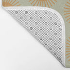 Boho Summer Sun Pattern VIII Sage and Orange Bath Mat Gallery Image 2