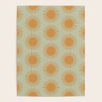 Boho Summer Sun Pattern VIII Sage and Orange Poster Gallery Image 4