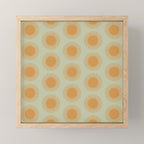 Boho Summer Sun Pattern VIII Sage and Orange Mini Art Print Gallery Image 1