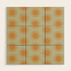 Boho Summer Sun Pattern VIII Sage and Orange Wood Wall Art Gallery Image 1