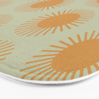 Boho Summer Sun Pattern VIII Sage and Orange Bath Mat Gallery Image 3