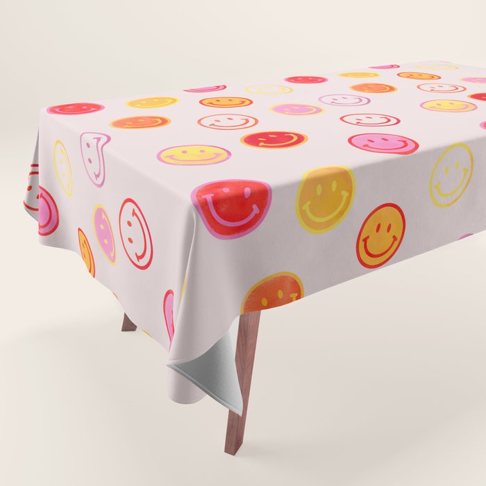Smiling Faces Pattern Tablecloth Gallery Image 1