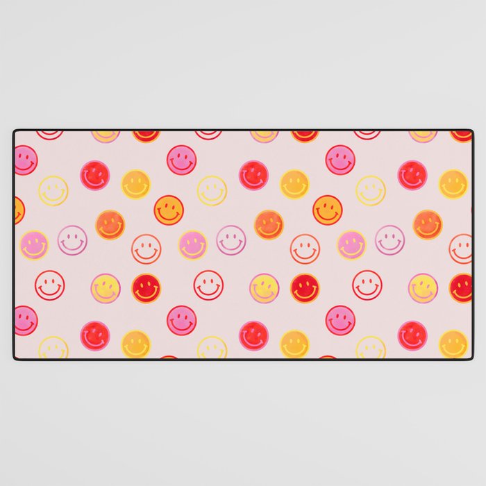 Smiling Faces Pattern Desk Mat Gallery Image 3