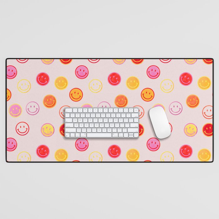 Smiling Faces Pattern Desk Mat Gallery Image 1