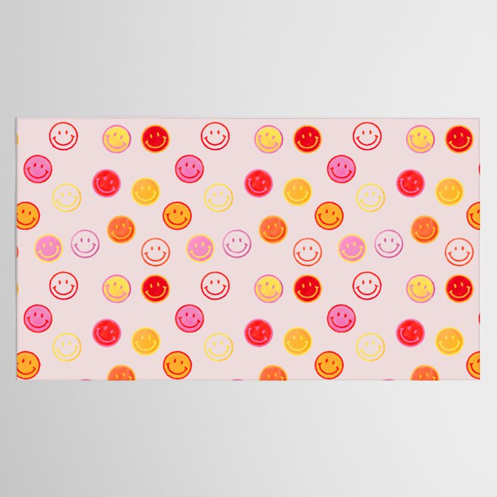 Smiling Faces Pattern Tablecloth Gallery Image 2