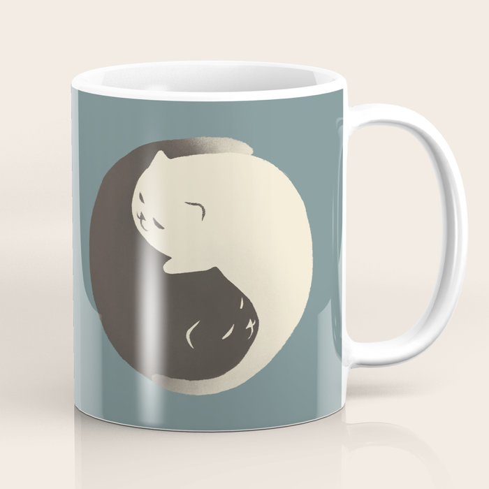 Hidden cat 9 blue yin yang kitty hug Coffee Mug Gallery Image 1