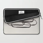 Nesting Ovals Mid Century Modern Minimalist Black Ink Painting Funky Tribal Laptop Sleeve Gallery Image 2