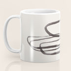 Nesting Ovals Mid Century Modern Minimalist Black Ink Painting Funky Tribal Coffee Mug Gallery Image 3