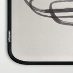 Nesting Ovals Mid Century Modern Minimalist Black Ink Painting Funky Tribal Laptop Sleeve Gallery Image 3