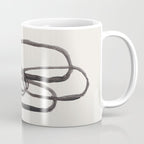 Nesting Ovals Mid Century Modern Minimalist Black Ink Painting Funky Tribal Coffee Mug Gallery Image 1
