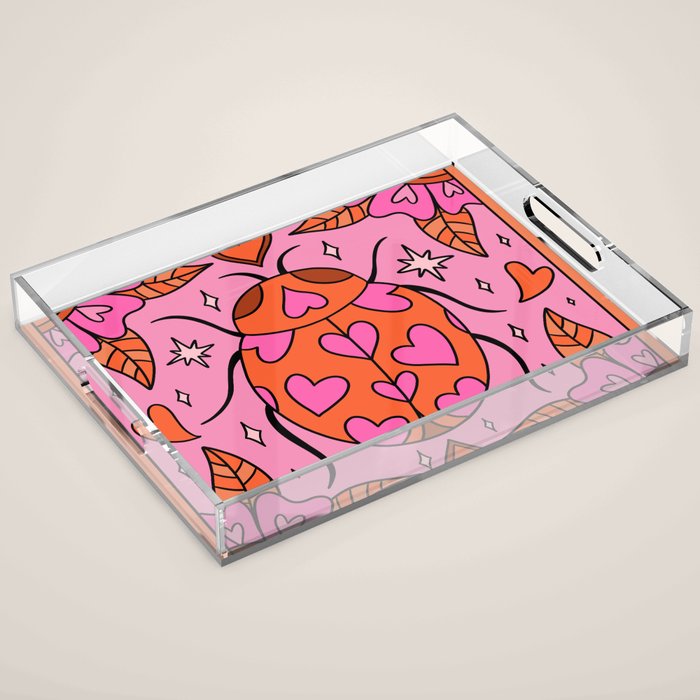 Valentine Lady Bug Acrylic Tray Gallery Image 1