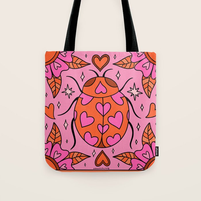 Valentine Lady Bug Tote Bag Gallery Image 1