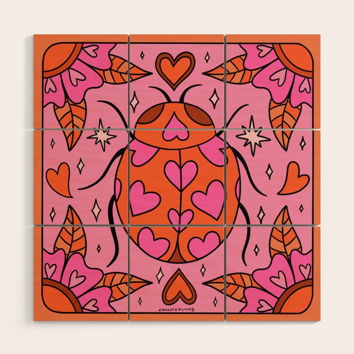 Valentine Lady Bug Wood Wall Art Gallery Image 1