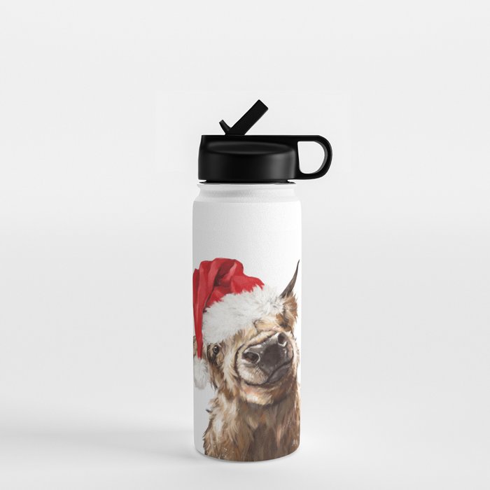 Christmas Highland Cow Water Bottle Gallery Image 1