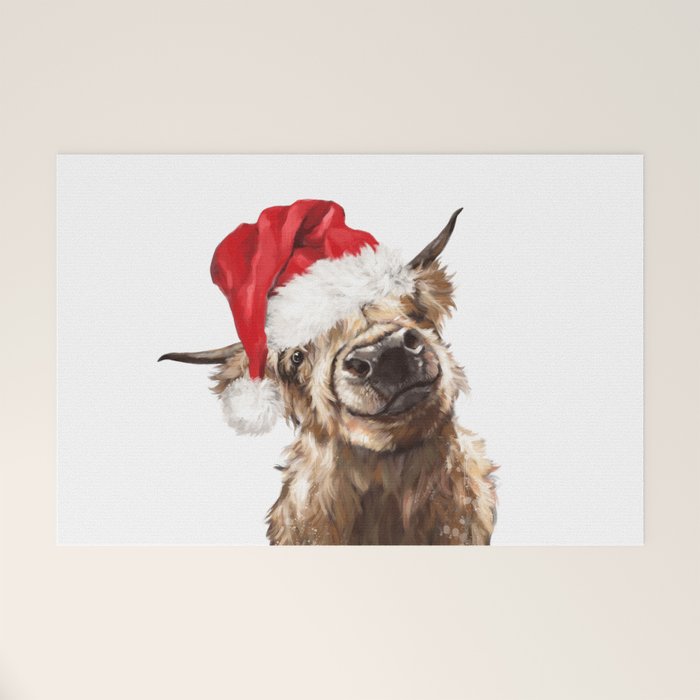 Christmas Highland Cow Welcome Mat Gallery Image 1