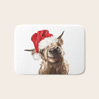 Christmas Highland Cow Bath Mat Gallery Image 1