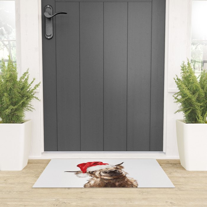 Christmas Highland Cow Welcome Mat Gallery Image 3