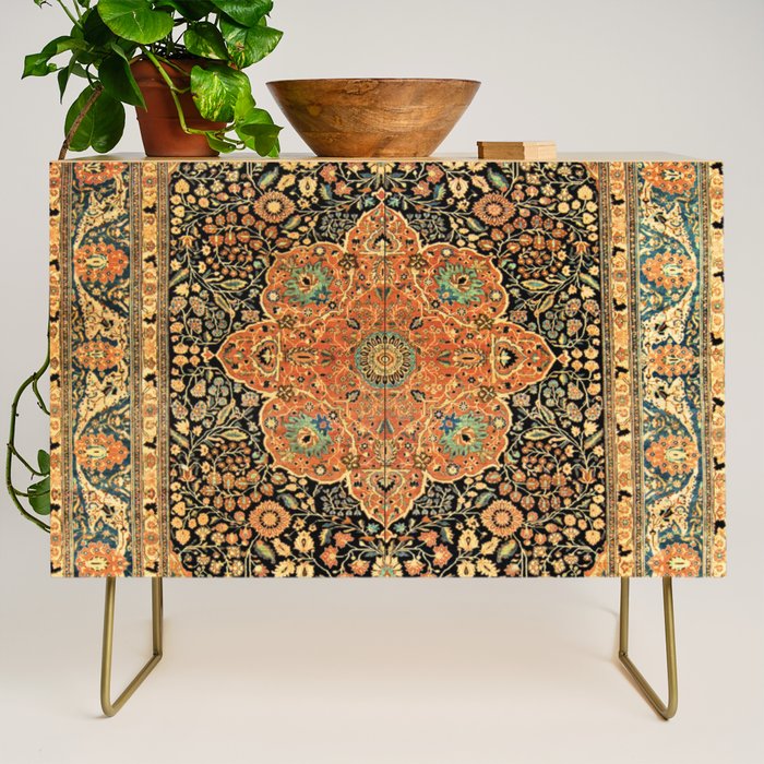 Mohtashem Kashan Vintage Persian Rug Print Credenza Gallery Image 1