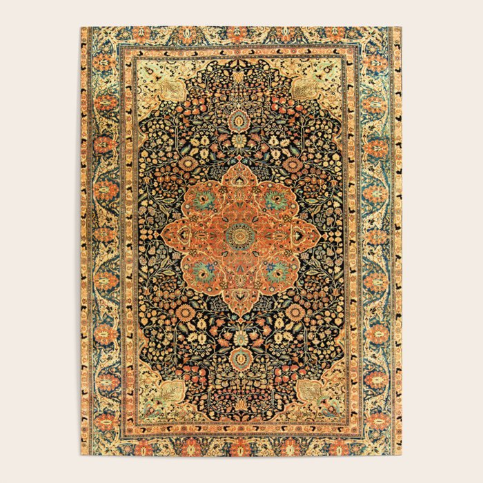 Mohtashem Kashan Vintage Persian Rug Print Poster Gallery Image 4