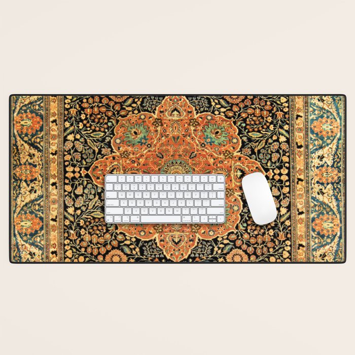 Mohtashem Kashan Vintage Persian Rug Print Desk Mat Gallery Image 1