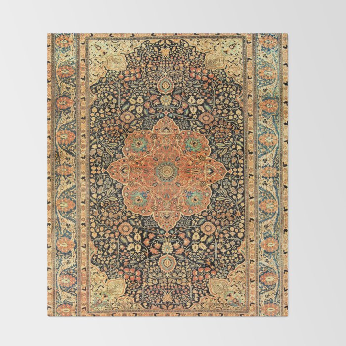 Mohtashem Kashan Vintage Persian Rug Print Throw Blanket Gallery Image 2