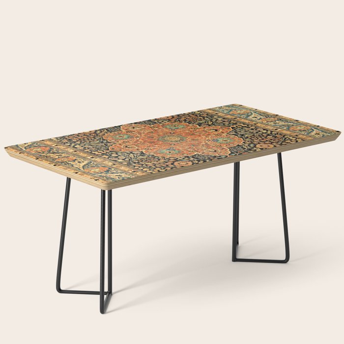 Mohtashem Kashan Vintage Persian Rug Print Coffee Table Gallery Image 1