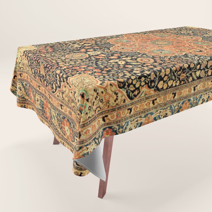 Mohtashem Kashan Vintage Persian Rug Print Tablecloth Gallery Image 1
