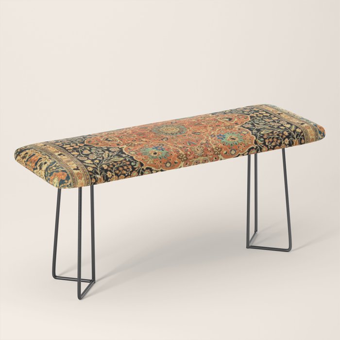 Mohtashem Kashan Vintage Persian Rug Print Bench Gallery Image 1