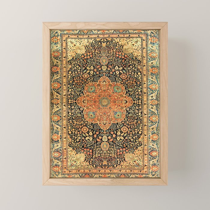 Mohtashem Kashan Vintage Persian Rug Print Mini Art Print Gallery Image 1