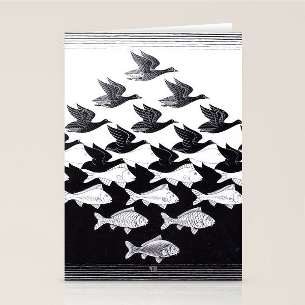 "Sky and Water I" by M.C. Escher Stationery Card Gallery Image 2