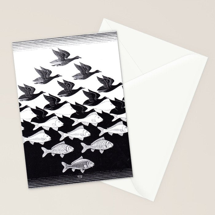 "Sky and Water I" by M.C. Escher Stationery Card Gallery Image 2