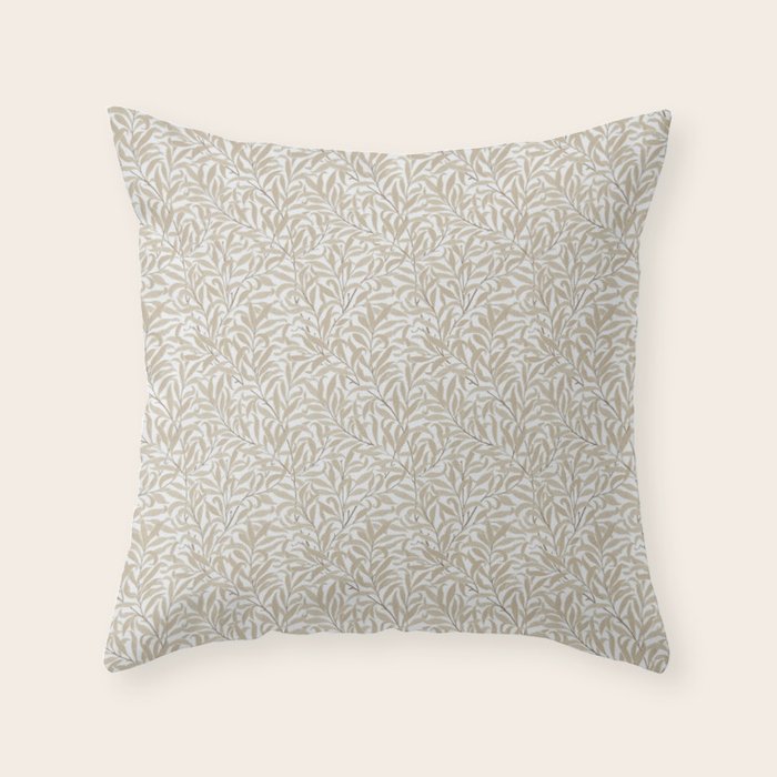 William Morris Willow Bough Wheat Throw Pillow Gallery Image 1