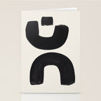 Mid Century Modern Minimalist Abstract Art Brush Strokes Black & White Ink Art Tribal Marking Stationery Card Gallery Image 2