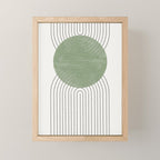 Mid century Green Moon Shape  Mini Art Print Gallery Image 1