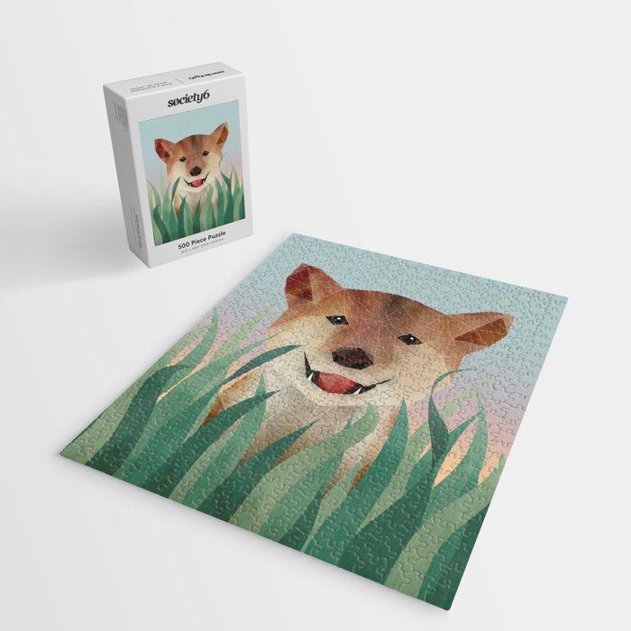 Happy Shiba in the Grass (Sunrise Dog) Jigsaw Puzzle Gallery Image 2