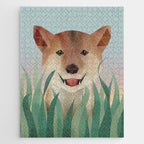 Happy Shiba in the Grass (Sunrise Dog) Jigsaw Puzzle Gallery Image 1
